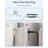 Flat Plug 1 Ft Short Extension Cord 3-Pack White 16AWG