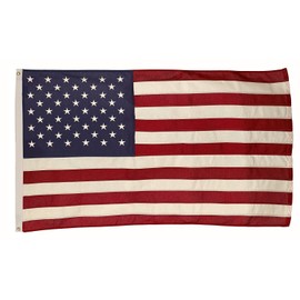 Valley Forge, American Flag, Cotton, 3' x 5', 100% Made in USA, Sewn Stripes, Embroirdered Stars, Heavy-Duty Brass Grommets