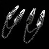 4Pcs Silver Metal Snap Hair Clips Chain Cross Heart Hair