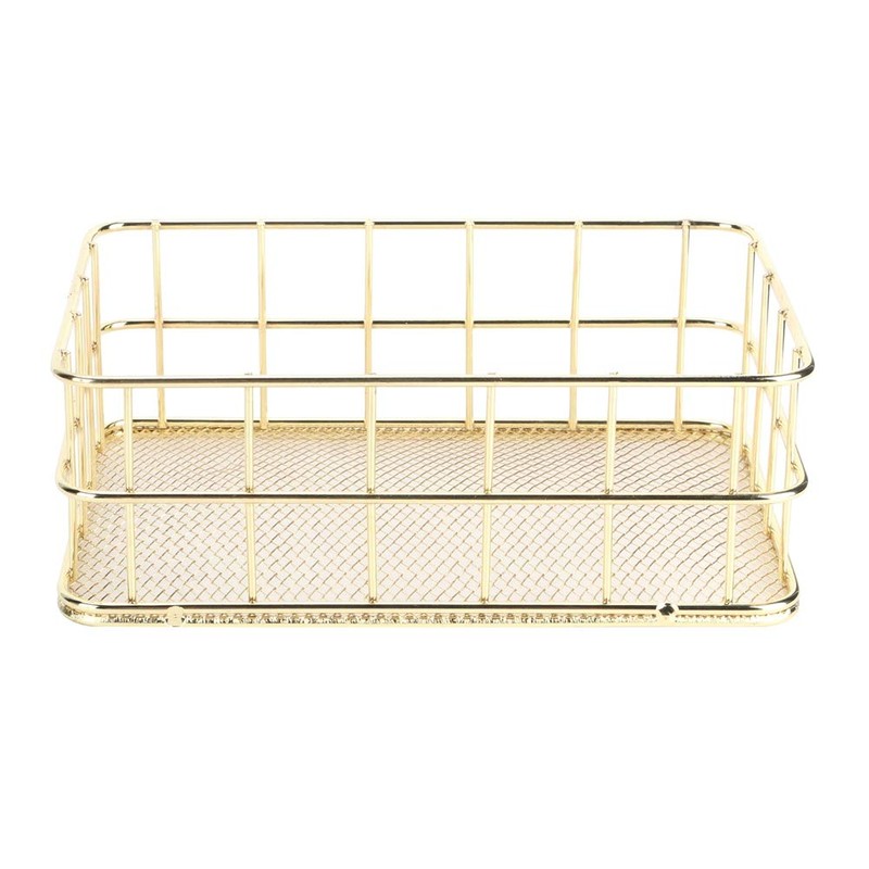 Atyhao Golden Iron Storage Basket Organizer Bin Baskets for HomeKitchen