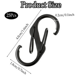 25 Pcs Small Mini Carabiner Clips - S Ring Locking Double Clip Hook for Keys, Outdoor Hiking Fishing Camping