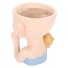 Flower Pot Girl and Dog Cute Style Bottom Drainage Hole