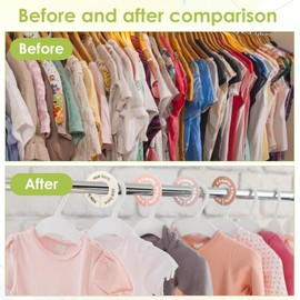 Lusofie Baby Closet Dividers 8 Pack with Size & Month Labels - Adjustable Nursery Closet Dividers for 0-24 Months | Save Time, Keep Baby Clothes Neat & Accessible