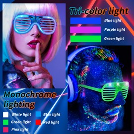 80 Pack LED Light Up Glasses Toys,Bulk Glasses,5 Colors Neon Glowing Glasses Party Favors,Glow in The Dark Glasses for Teen Adult,Mardi Gras Carnival Party,Carnival Birthday Wedding Party Supplies