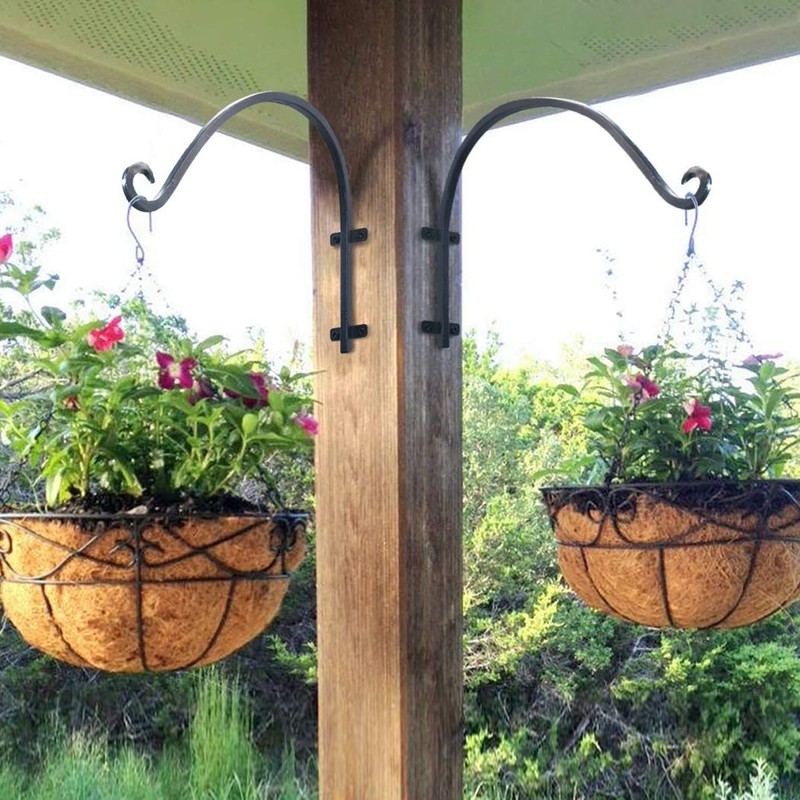 Lifyzoon Heavy Duty Hanging Plant Bracket: Outdoor Hand-Forged Hanging Plant