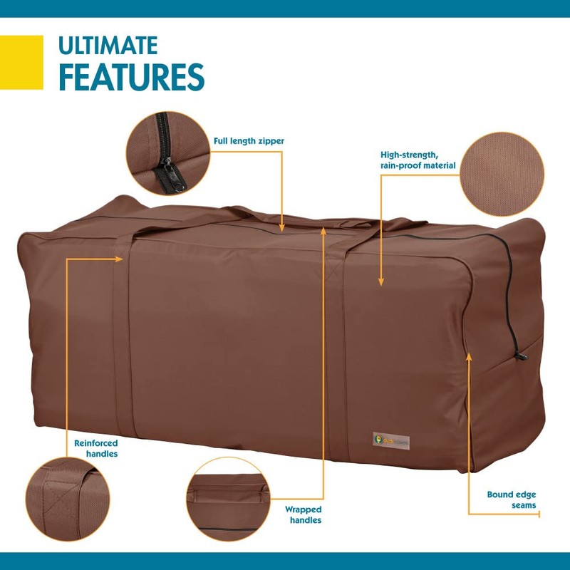 DUCKCOVERS Ultimate Water-Resistant 58 Inch Patio Cushion Storage Bag, Patio