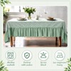 Moukeren 120"x60" Ruffled Tablecloth Gingham Striped Linen Table Cloth Rectangular