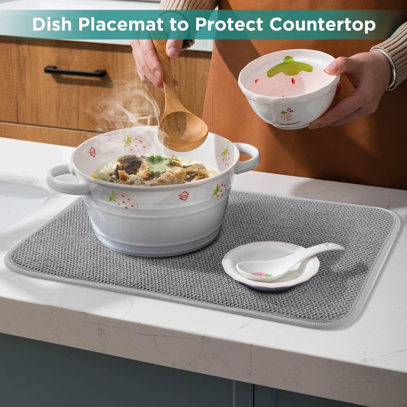 Microfiber Dish Drying Mat – Small Absorbent Dish Drainer Mat,
