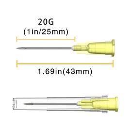 100Pack 20 Ga 1 inch Needle Dispensing Accessories, Individual Package