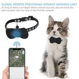 Cat Tracker, Cat Tracker Gps Collar For Small Cats Dogs, No Monthly Fee, Pet Tracking For Apple Find Function (Ios Only) - Elastic Cat Collar