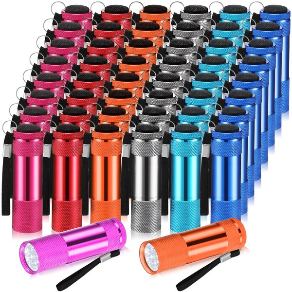 VIHOSE 48 Pcs Mini Flashlights Bulk, Bright Aluminum Handheld Flash