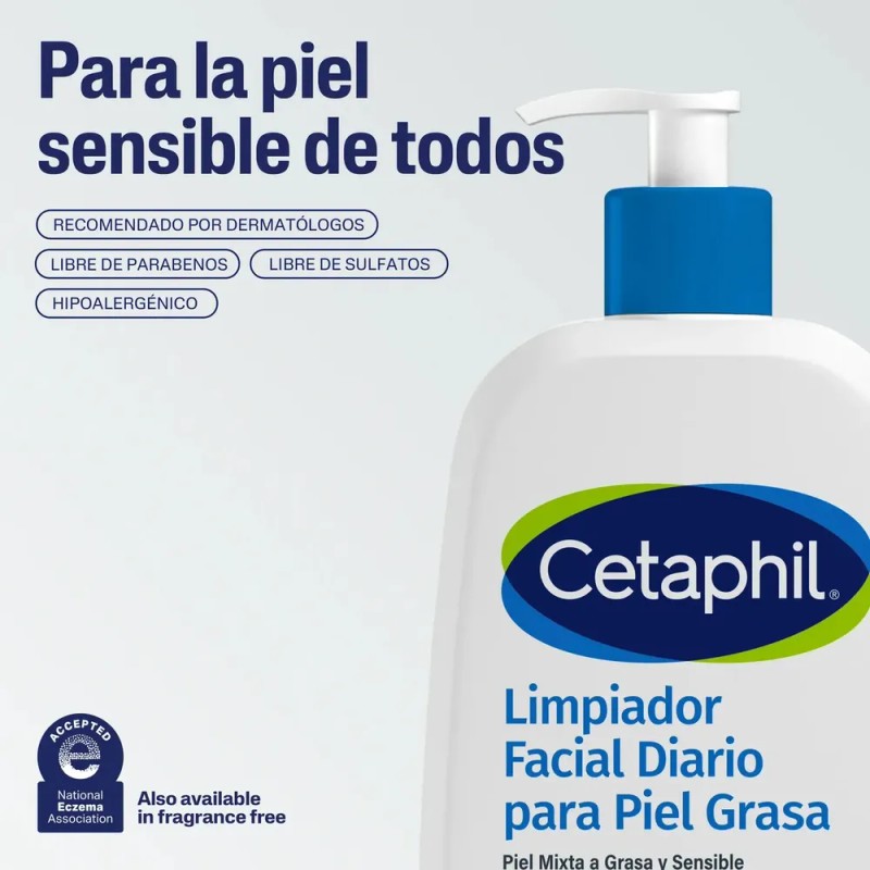 Cetaphil Limpiador Facial Diario Piel Grasa y Sensible 473ml