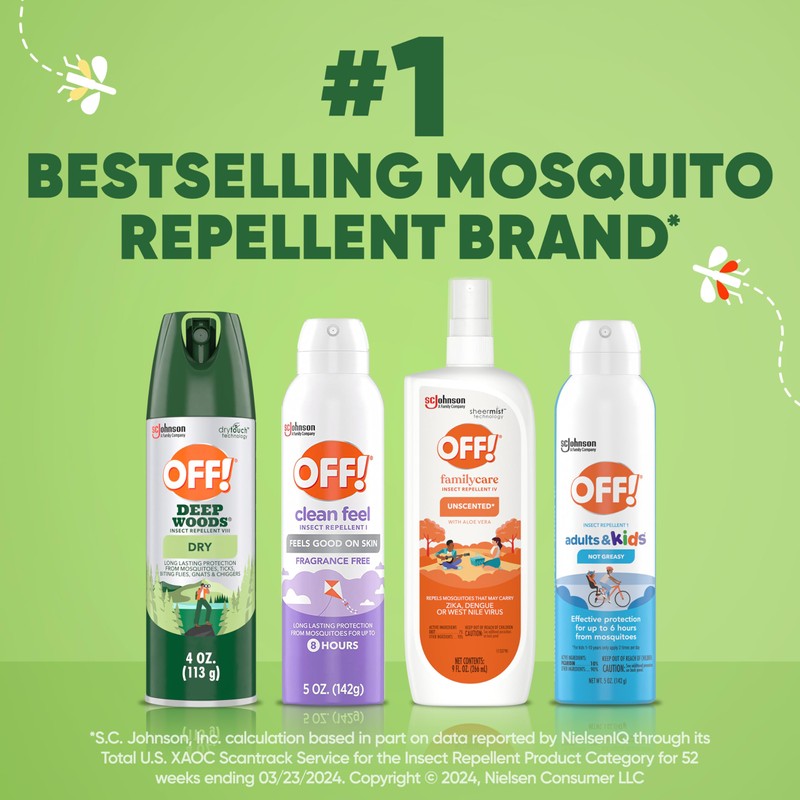 OFF! Deep Woods Insect Repellent Aerosol, Dry, Non-Greasy Formula, Bug