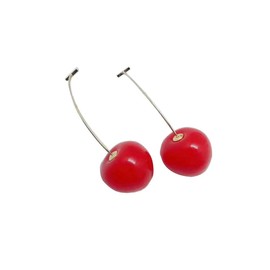 3D Cherry Dangle Earrings vivid Fruit Sweet Jewelry for Women-Red