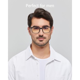 ANRRI Blue Light Blocking Glasses, Anti Eyestrain Lens Lightweight Frame Eyeglasses, Black Fream Red Temple, Men/Women…