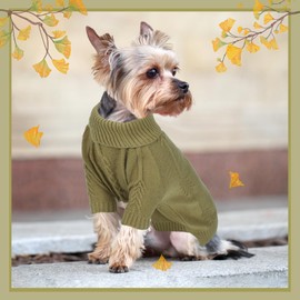 NACOCO Dog Knitted Sweater - Pet Classic Sweatshirt Cat Clothes Soft Thickening Winter Warm Knitwear Outfits Apparel for Small Medium Large Dog (Green, M)