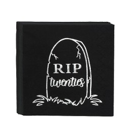 RIP Twenties Napkins,Death to My 20s Napkins, 30th Birthday Napkins,RIP to My 20s Birthday Decorations,Death to My 20s Birthday Decorations,30th Birthday Party Supplies(5 x 5 In, Silver Foil, 50-Pack)