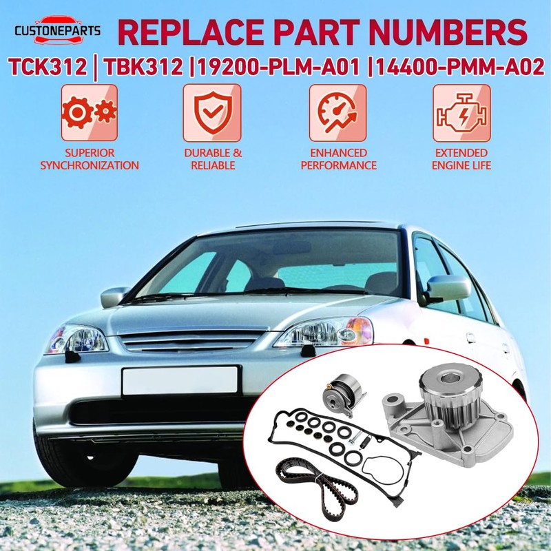 Engine Timing Belt Kit with Water Pump Fit 2001-2005 Honda