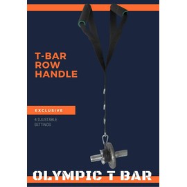 GYM T-BAR Row TB-4D Double Handle Portable SHIHAN Olympic Bar Attach 2inch Sleeve Power Gym Core Blaster Landmine Grappler with Adjustable 4- D Attachment and double Handles