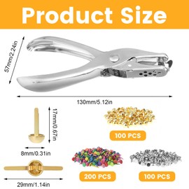 KATIMI 401PCS Split Pins, Paper Fasteners, 8 x 17mm Multicolor Split Pins, Scrapbooking Brads Split Pins with Hole Punch, Metal Paper Fasteners Mini Brads for DIY Crafts, Office, Household Supplies