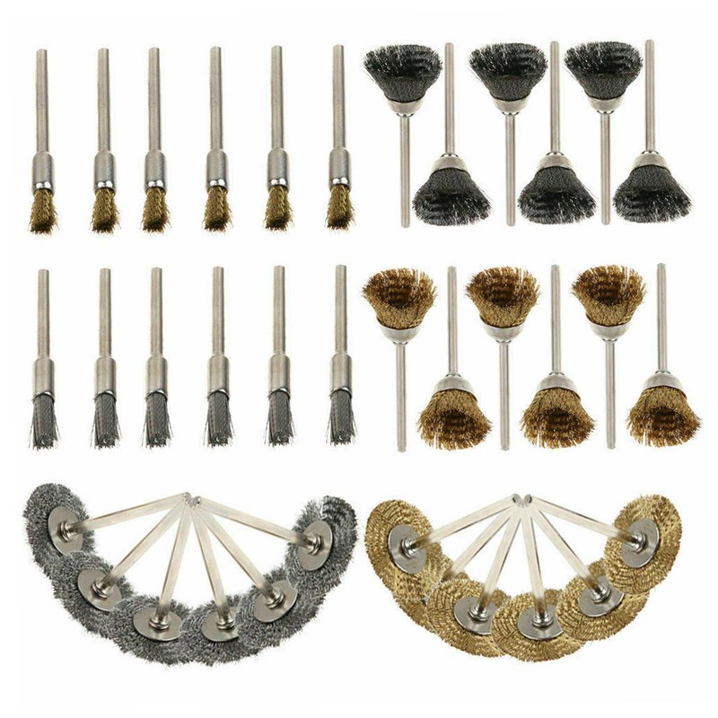 36Pcs Wire Wheel Brush Set Stainless Steel Brushes Kit for