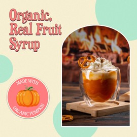 Wäbry Organic Pumpkin Spice Syrup – 16.4oz (468g), Natural Coffee Syrup, Perfect for Lattes, Matcha & Mocktails, Soda, Non-GMO, Dye-Free & Vegan Syrups – BPA-Free Plastic Bottle