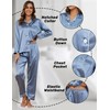 GAESHOW Womens Pajamas Set Silk Long Sleeve Sleepwear Button Down