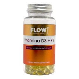 Vitamina D3 + K2 Flow – 90 Cápsulas | Salud Ósea, Inmunidad y Absorción de Calcio Mejorada