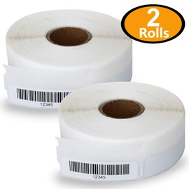 BETCKEY - Compatible DYMO 30346 (1/2" x 1-7/8") Multipurpose Library Barcode Labels - Compatible with Rollo, DYMO Labelwriter 450, 4XL & Zebra Desktop Printers[2 Rolls/1200 Labels]