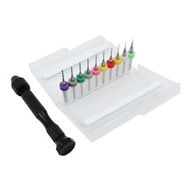 POFET 62pcs Hand Drill Set, Mini Drill Pin Vise with 48 Hand Drill Twist Drills, 10 PCB Drills and 2 Sandpapers for Hand Drill DIY Wooden Jewellery Pendant Making