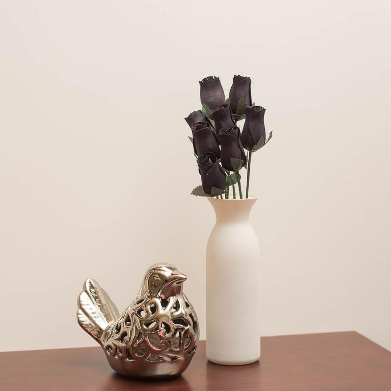 Black Closed Bud Roses 8-Pack