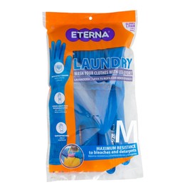 ETERNA Gloves Extra Long, Gloves for Laundry, Kitchen and Household Cleaning, Brush Effect on Fingers, Longer Lenght with Expandable Sleeve, Size M, 3.63 Oz