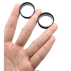 HEKEUOR Ear Tunnels Stretching Kit Stainless Steel Gauge Plugs Set Single Flared Stretching Kit Black Color 00g 7/16 1/2 9/16 5/8 3/4 7/8 1 Inch, Alloy Steel