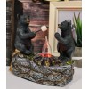 Rustic Forest Father Son Black Bears Making Smores Bonfire Night
