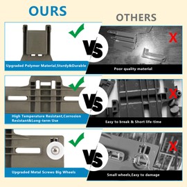 UPGRADED Dishwasher Top Rack Adjuster W10350375 - Fits Kenmore 665 Dishwasher Whirlpool Dishwasher Replacement Parts WDT730PAHZ0, WDT970SAHZ0, W10712395, WDTA50SAHZ0 Dishwasher Top Rack Parts 11 PACKS