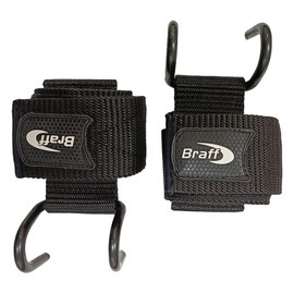 Braff | Straps con Gancho para levantamiento de pesas, rutinas, entrenamientos gym o gimnasio, negro, unitalla