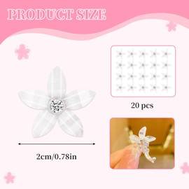 YANINEE Pack of 20 White Flowers Hair Accessories Small Hair Clips Ladies Small Hair Accessories Women