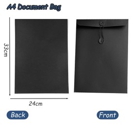 Pack of 10 A4 Kraft Paper Document Bag File Folder Organiser Thickened Envelopes Organisation with Button Cardboard Folder Paperwork Organiser Presentation Folder for Office School Home