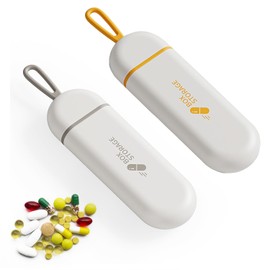 EUZUXU 2 Stück Tablettenbox Pillendose, Pillendose Klein für Unterwegs, Pillenbox, Erhaltung der Medizinischen Eigenschaften, für Medikamente Aufzubewahren