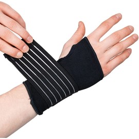 2 Elastic Wrist Support with Strap, Breathable Wrist Support, Carpal Tunnel Wrist Support for Sprains, Reduce Recovery Time for Men and Women (Beige)