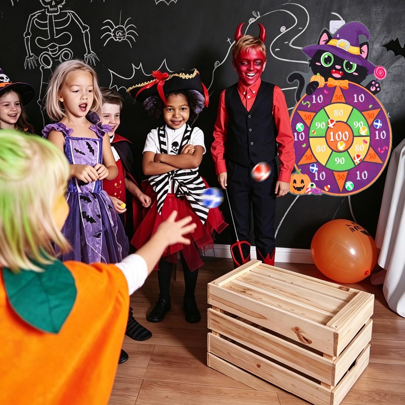 VEYLIN Kids Dart Board Set with 12 Sticky Balls