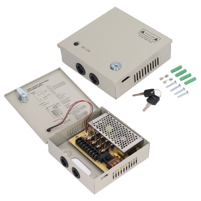 4 Channel 12V CCTV Power Supply 3A Fuse Closed Circuit