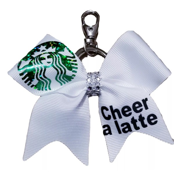 AZBOWS Starbucks Cheer A Latte Key chain Cheer Hair Bow