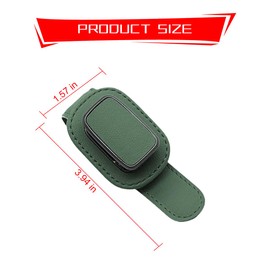 Osilly Sunglasses Holder for Car Visor, Leather Metal Vehicle Eyeglass Ticket Card Clip, One Handed Operation Automotive Interior Glasses Organizer Hanger Clamp Accessories, Universal Fit (Green)
