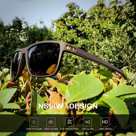 Polarized Sunglasses for Men and Women, Mens Sunglasses with Lightweight Frame and UV Protection (Black/G15/Brown)