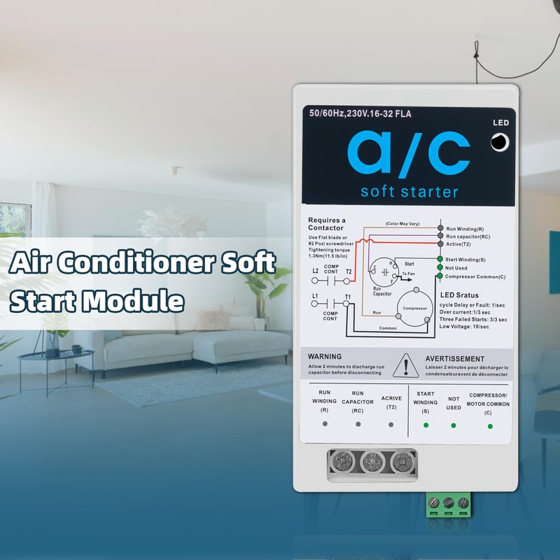Soft Start Kit for Home Air Conditioner 16-32A, Ac Soft