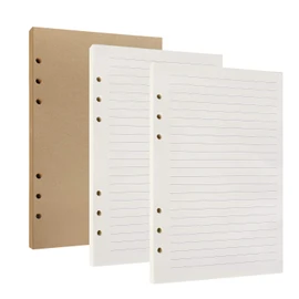 A5 Paper Sheets White and Yellow Blank Refill Pages 6 Holes Loose Refill Paper Refill Paper Replacement Sheets for Filofax, Notes, DIY, Journal, Sketch, Painting, Office School 80 Sheets (3 Pack)