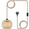 EcoGehen Vintage Pendant Lamp with Plug - Boho Lamp Pendant