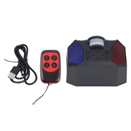 Solar Alarm Lamp IP65 Waterproof Infrared Siren Sound Light Alert with Remote Control for Home Farms Warehouses Orchards