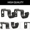 Eau 10 Pieces of Adjustable Black Curtain Rod Brackets, Heavy